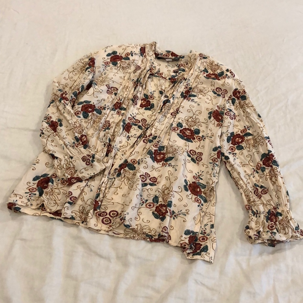 Vintage Carole Little Red Floral Blouse